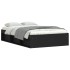 Estructura de cama doble pequeña sin colchón negro 120x190