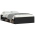 Estructura de cama doble pequeña sin colchón negro 120x190
