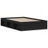 Estructura de cama doble pequeña sin colchón negro 120x190