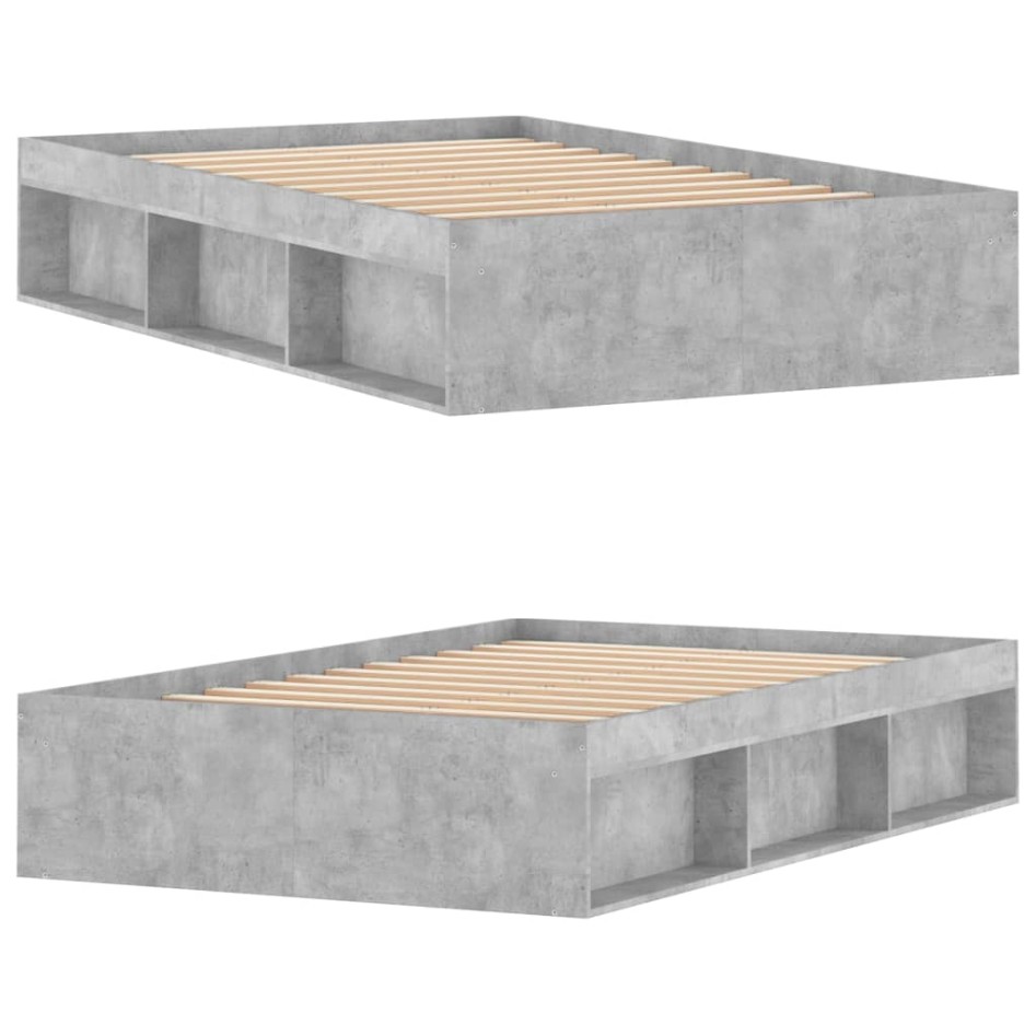 Estructura de cama gris hormigón 120x190