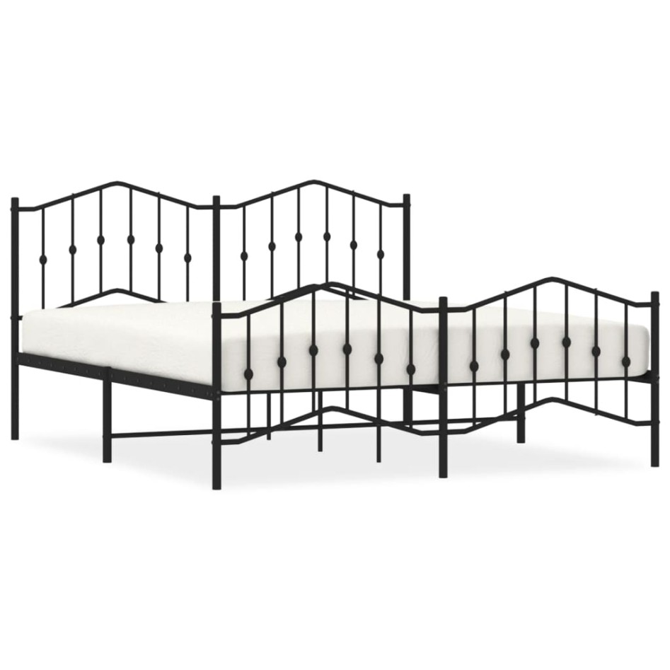 Estructura cama sin colchón con estribo metal negro 160x200