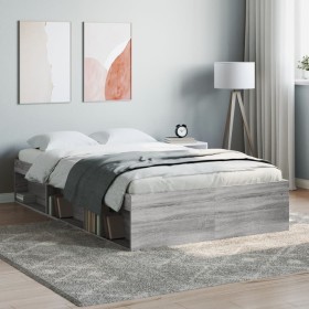 Estructura de cama Sonoma gris 120x200