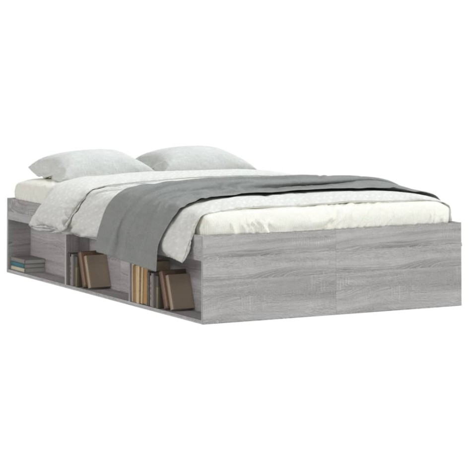 Estructura de cama Sonoma gris 120x200