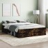 Estructura de cama de matrimonio roble ahumado 135x190
