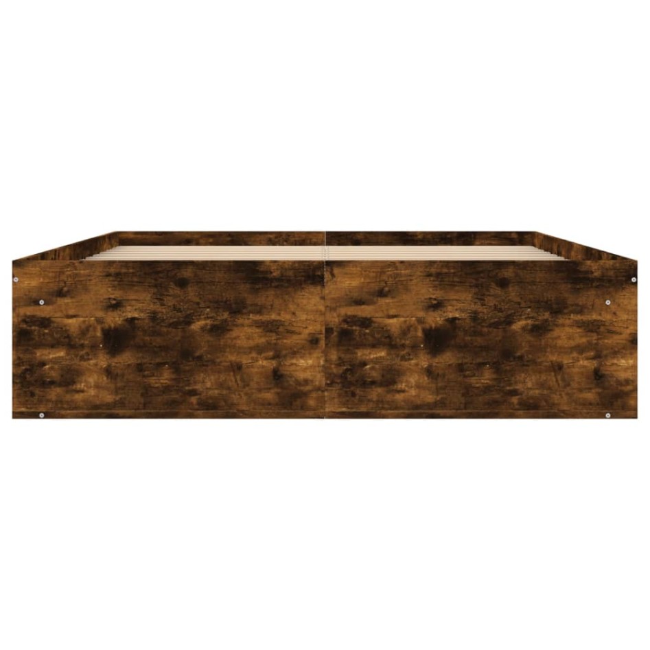 Estructura de cama de matrimonio roble ahumado 135x190