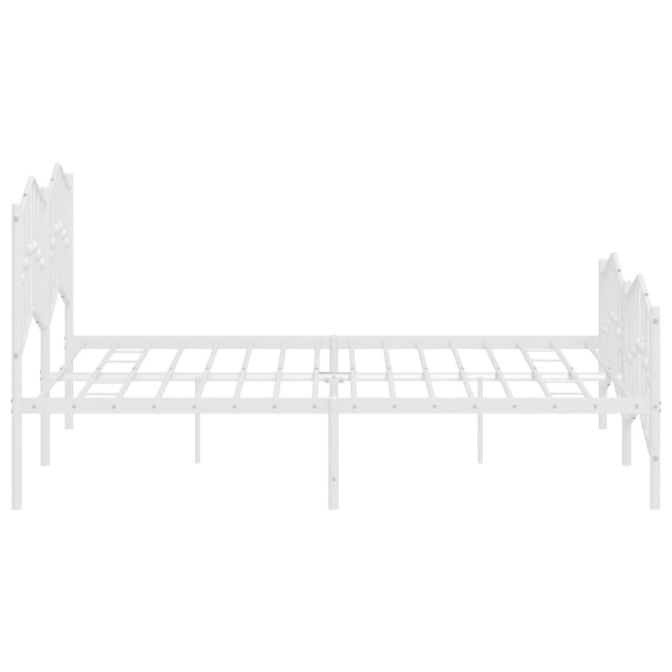 Estructura cama sin colchón con estribo metal blanco 160x200