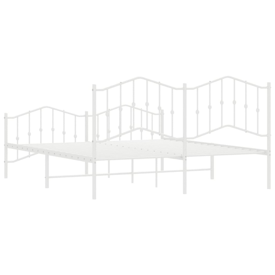 Estructura cama sin colchón con estribo metal blanco 160x200