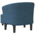 Sillón con taburete terciopelo azul