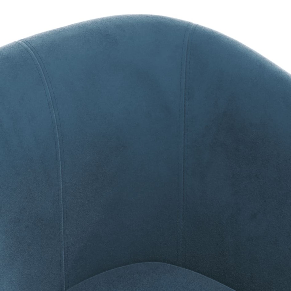 Sillón con taburete terciopelo azul