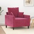 Sillón de terciopelo rojo tinto 60