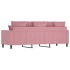 Sofá de 3 plazas terciopelo rosa 180