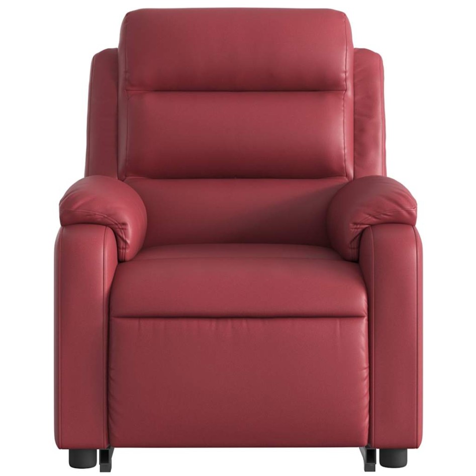 Sillón elevable eléctrico cuero artificial rojo