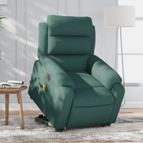 Sillón masaje eléctrico reclinable elevable tela verde