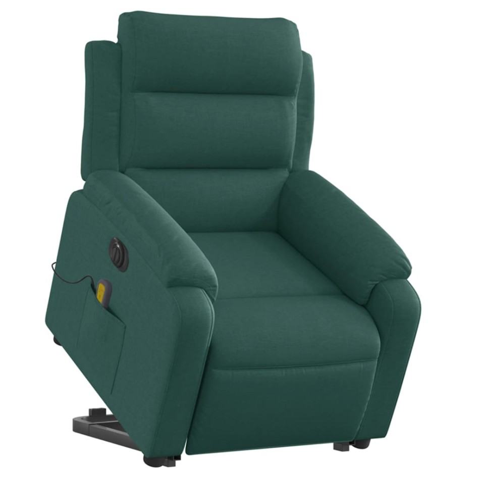Sillón masaje eléctrico reclinable elevable tela verde