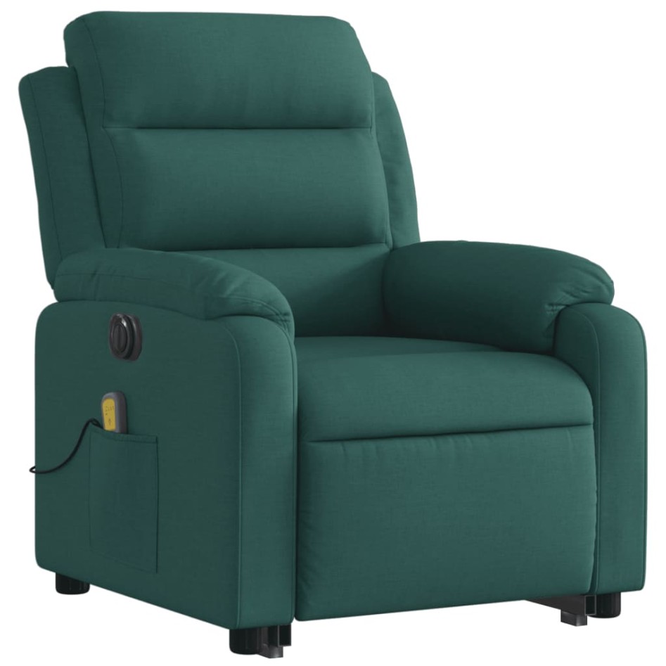 Sillón masaje eléctrico reclinable elevable tela verde