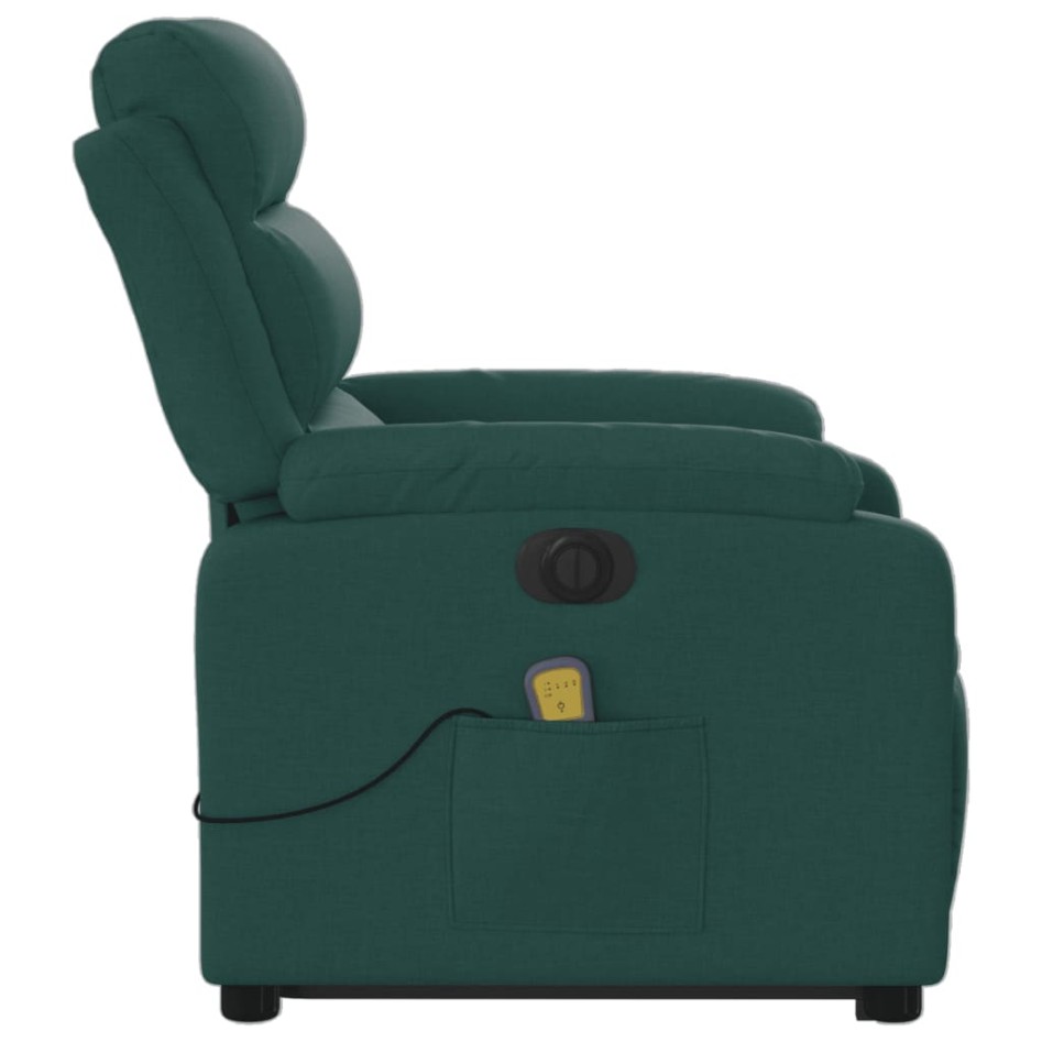 Sillón masaje eléctrico reclinable elevable tela verde