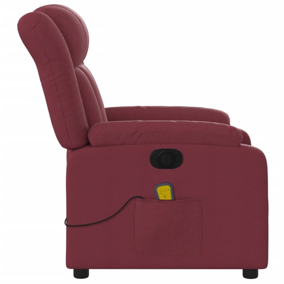 Sillón de masaje reclinable eléctrico tela rojo