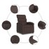 Sillón reclinable eléctrico tela marrón