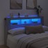 Cabecero LED madera ingeniería gris Sonoma 180x18,5x103,5