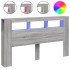 Cabecero LED madera ingeniería gris Sonoma 180x18,5x103,5