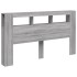 Cabecero LED madera ingeniería gris Sonoma 180x18,5x103,5
