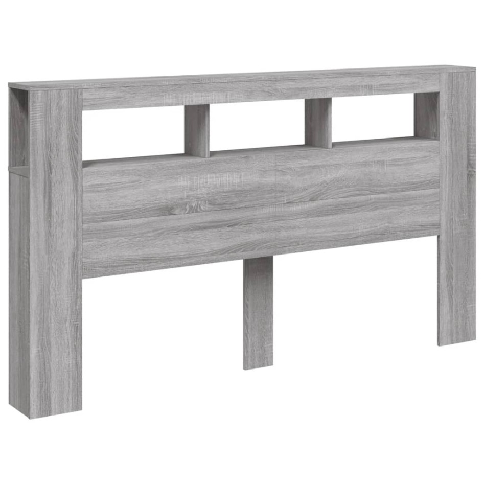 Cabecero LED madera ingeniería gris Sonoma 180x18,5x103,5