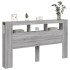 Cabecero LED madera ingeniería gris Sonoma 180x18,5x103,5