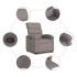 Sillón reclinable elevable tela gris
