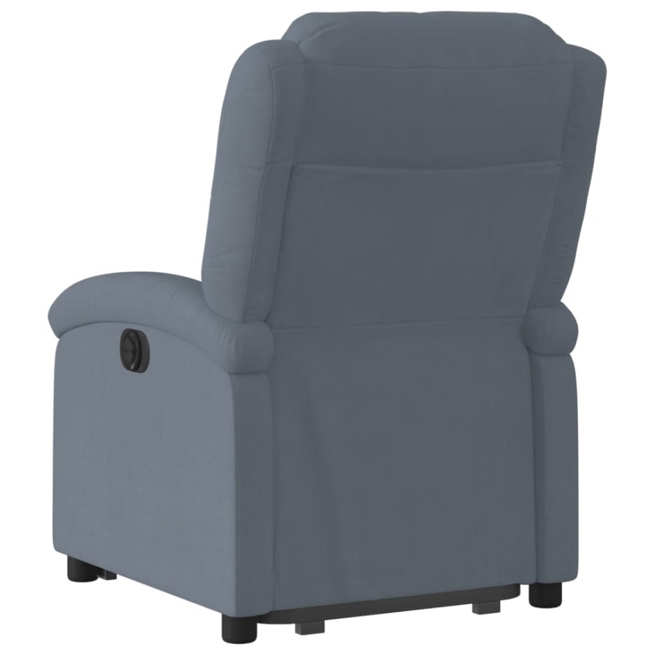 Sillón reclinable elevable terciopelo gris
