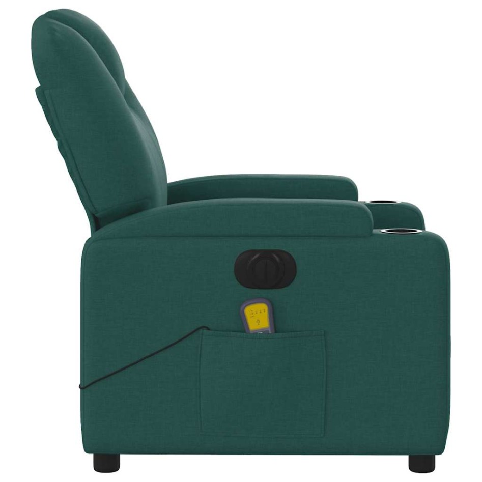Sillón reclinable de masaje eléctrico tela verde