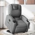 Sillón reclinable elevable de tela gris