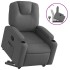 Sillón reclinable elevable de tela gris