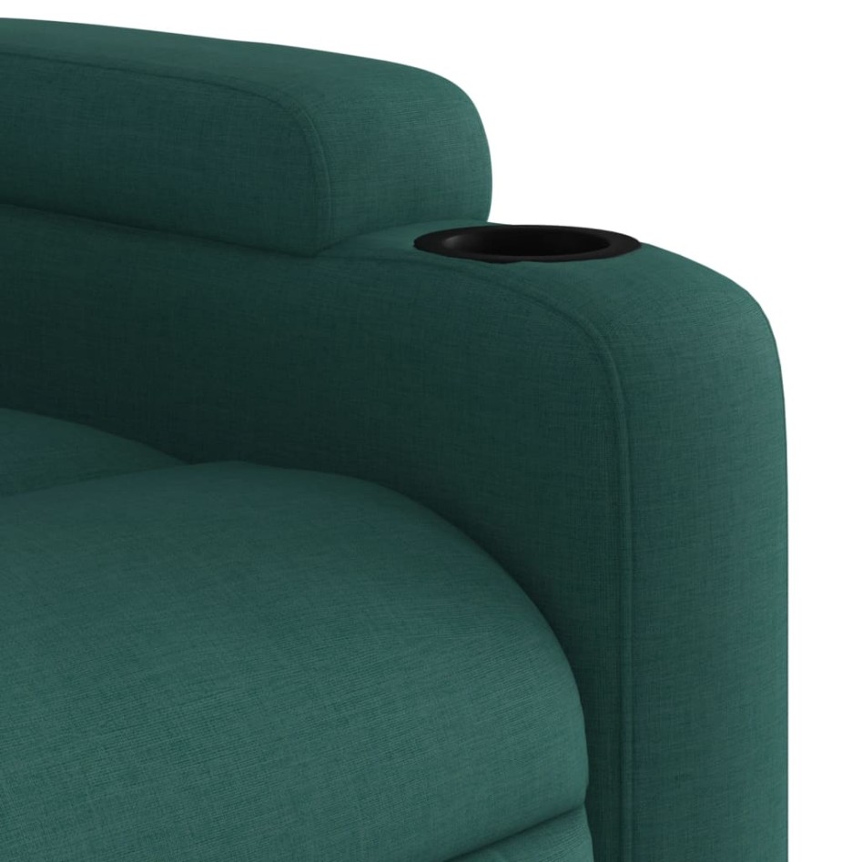 Sillón reclinable elevable tela verde
