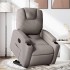 Sillón reclinable elevable tela gris