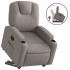 Sillón reclinable elevable tela gris