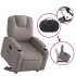 Sillón reclinable elevable tela gris