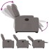 Sillón reclinable elevable tela gris