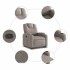 Sillón reclinable elevable tela gris