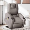 Sillón reclinable de masaje elevable tela gris taupé