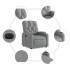 Sillón reclinable eléctrico tela gris