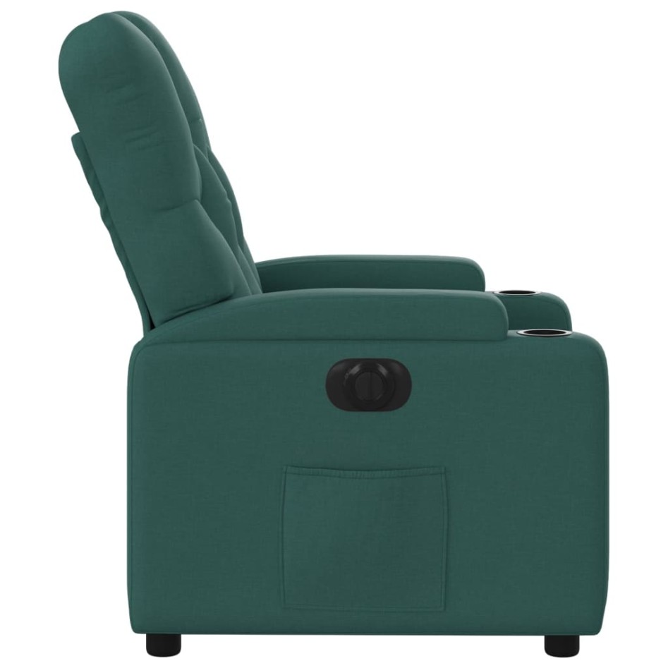 Sillón reclinable eléctrico tela verde