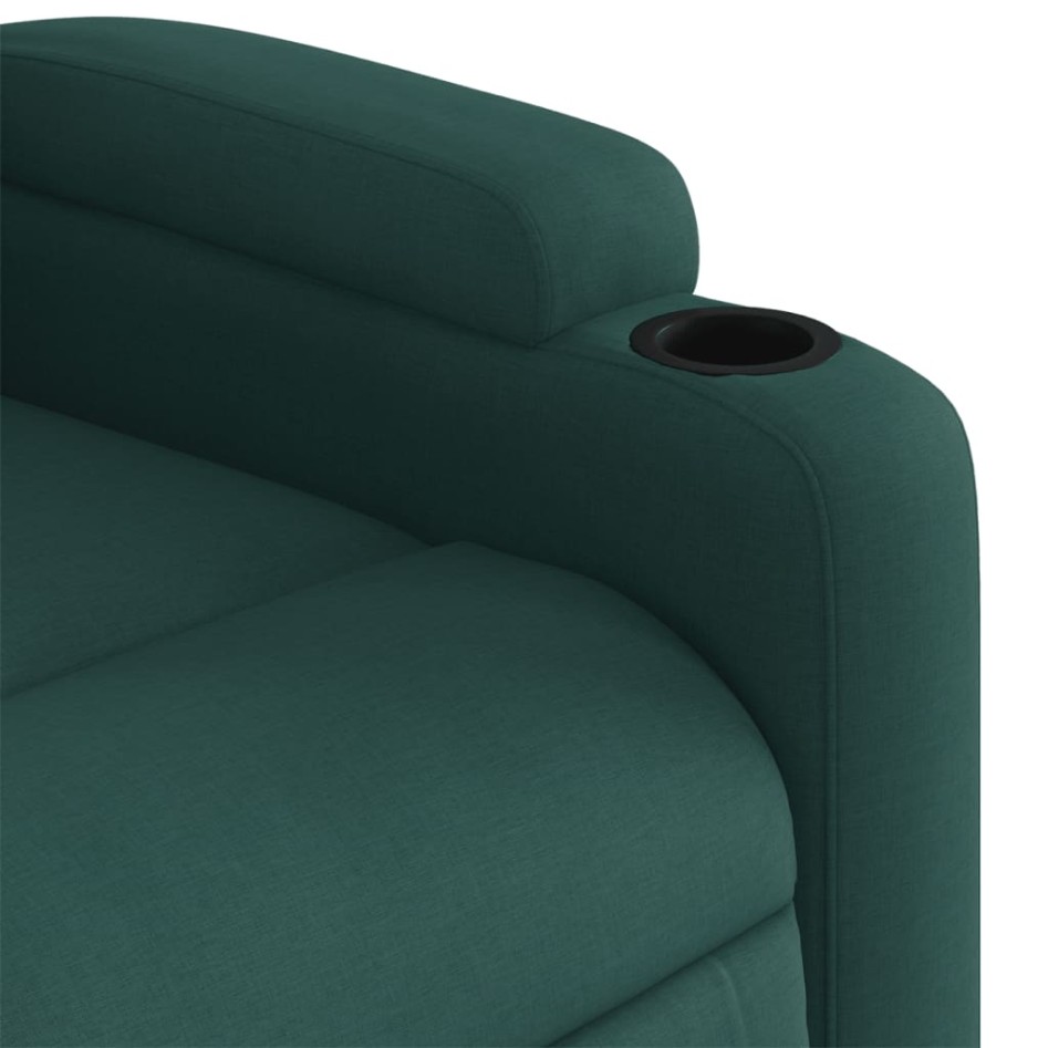Sillón reclinable eléctrico tela verde