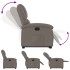 Sillón eléctrico reclinable elevable de tela gris