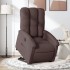 Sillón eléctrico reclinable elevable de tela marrón