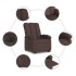Sillón eléctrico reclinable elevable de tela marrón