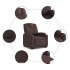 Sillón eléctrico reclinable elevable de tela marrón