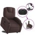 Sillón eléctrico reclinable elevable de tela marrón