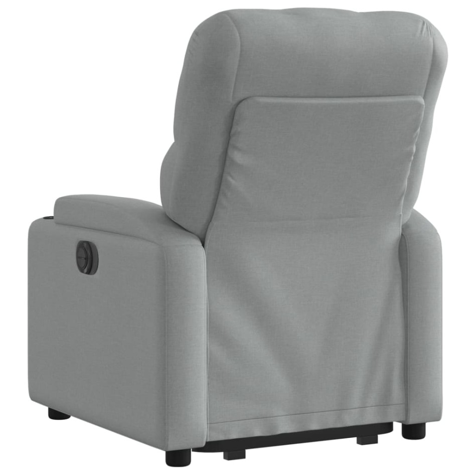 Sillón eléctrico reclinable elevable de tela gris