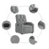 Sillón eléctrico reclinable elevable de tela gris