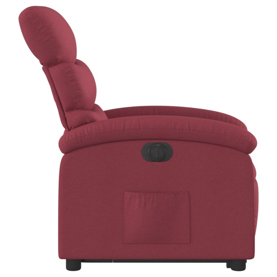Sillón eléctrico reclinable elevable de tela rojo